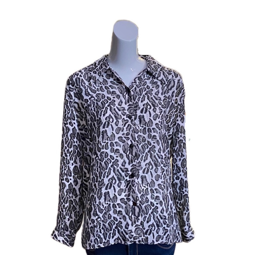 Berkertex Leopard Print Button Up Blouse